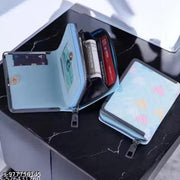 Women’s RFID Blocking Zip Around Card Holder Wallet – Compact Credit Card Case, Mini Cash Organizer, Secure Metal Frame Wallet with Multiple Card Slots, Coin Pocket & Travel-Friendly Design