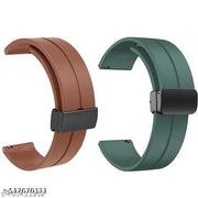 22MM SiliconeStrap with Folding Magnetic Lock Compatible with Watch 3 45mm/ Watch 46mm/Gear S3 Classic/Frontier Compatible All 22MM Watches(Only Strap)