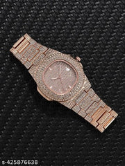 M3 trader rose gold Ladies Watch Rhinestone Decor Date Quartz Watch Holiday Luxury Rhinestone-Encrusted Silver Women Watch Made Of Zinc Alloy A Gift For Friends