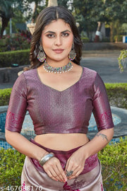 cotton silk jacquard saree with unstitched blouse