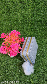 Small Double Chain Wallets with Credit Card Holder for Women and girls, Front Designs may very