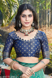 cotton silk jacquard saree with unstitched blouse