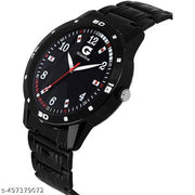 Black Stainless Steel Chain Analog Watch - For Men