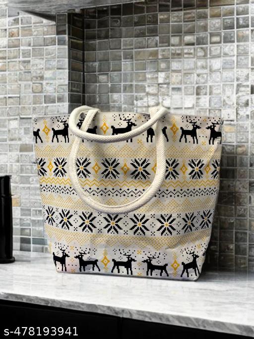 Eco-Friendly Unisex Big Yellow Tote Bag with Small Deer Design – A Perfect Blend of Style & Functionality