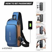 Sling Bag For Men Women Waterproof Slim Unisex Crossbody Sling Bag with USB Charging Port Chest Backpack Men's Shoulder Bag, Travel Handbag, Hard Shell Anti-Theft Bag