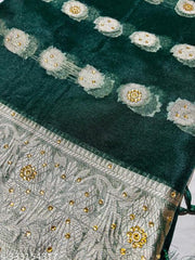 Organza Silk Sarees with stone work