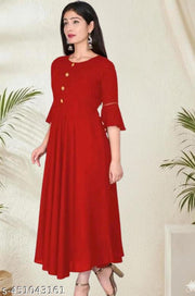 Unique Stylish Rayon Round Neck Long Kurti