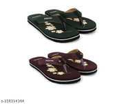 Women's Comfortable Trending Stylish Slippers And Flipflop Slippers Flip Flops Set of 2 combo