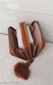 Small Double Chain Wallets with Credit Card Holder for Women and girls, Front Designs may very