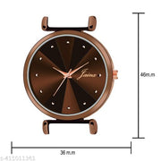 Jainx JW8576 Brown Silicone Band Analog Wrist Watch For Women