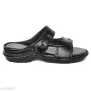 Gwal G Genuine Leather Comfortable slippers Black for men's