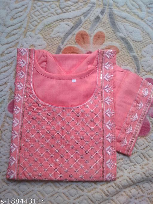 Women Neck & Border Embroidered  Straight Fancy Kurta
