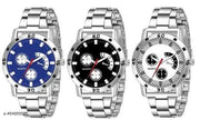 Silver Watch with Stunning Black Dial Chain Watch