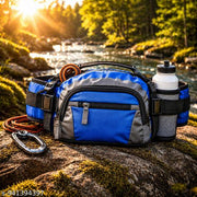 Hawklyn Waterproof Waist Bag for Men & Women - RFID Safe, Large Fanny Pack with Premium Stitching & Branded Zippers - Hiking, Travel, Running Money Belt, Polyester, Black
