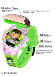 M I K Silicone 3D Kids Musical Cartoon Back Ground Disco Light Digital Kids Watch for Boys