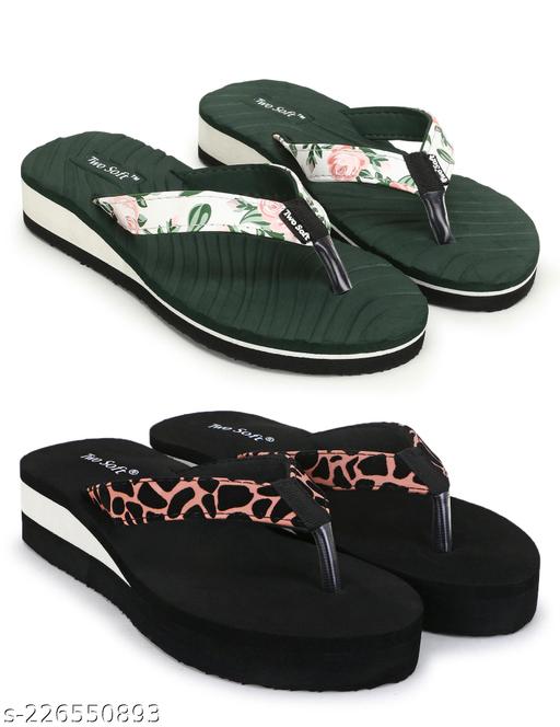 Two Soft Comfortable & Stylish Women's Daily Use Slipper/Flipflop for Women & Girls Combo of 2