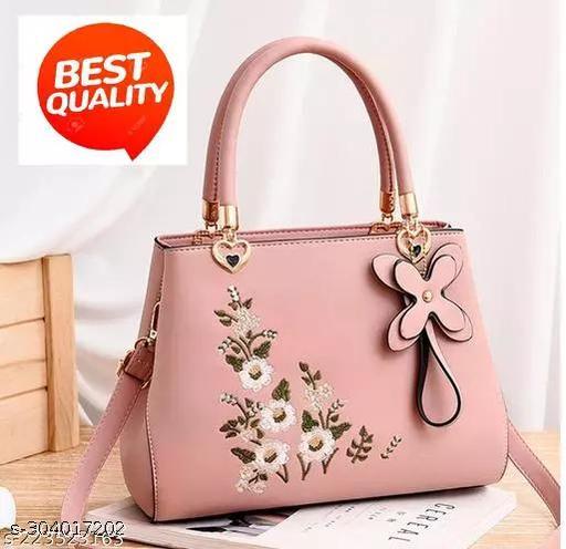 Handbag New Flower design cute handdbag for Girls and Women | Ladies Purse Handbag | Woman Gifts | Women Shoulder Bags | Side Handbags | Wedding Gifts For Woman | Women Designer Bags | Travel Purse Handbag-Black