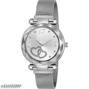 Bolun Heart Dial Silver Magnetic Strap Fashion Lady Analog Watch for girls and women