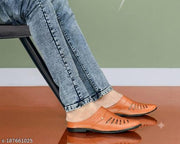 TAN Solid Thong Flip-flops For Men
