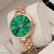 DRS Green Dial Rose Belt Grils and Women Analog Watch