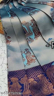 Beautiful Art Silk Jacquard Border Saree With Unstitched Running Blouse For Women Wedding Wear Party