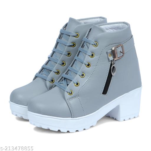 Trendy, Trending and Stylist Boot for Girls Latest Stylish High Heel Long Ankle Synthetic Leather Zipper Boots for Women/Girls/Ladies