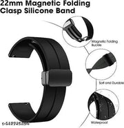 22MM SiliconeStrap with Folding Magnetic Lock Compatible with Watch 3 45mm/ Watch 46mm/Gear S3 Classic/Frontier Compatible All 22MM Watches(Only Strap)