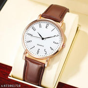 Rose Gold Case Designers Wrist Watches For Boy And Men Analog Watch - For Men Stylish Leathers Strap Analog Wrist Watches For Boy And Men