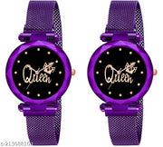 Luxury Mesh  Magnet Buckle Starry sky Quartz Watches For girls