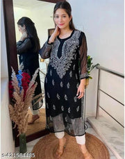 Chikankari Kurti Mirror work Nahi hai No Inner Available gb mirror