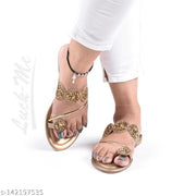 SANU FOOTWEAR Designer Flat Slipper For Women & Girls