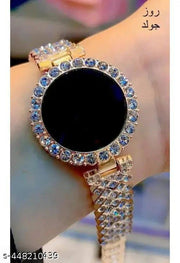 New shiny luxurious electronic digital watch tuch screen time only women diamond digital watch for women
