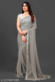 NEW FENCY GEORGETTE CUT WORK SAREE