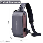 Men Stylish Crossbody Backpack, Anti-Theft Chest Bag with USB Charging Port, Messenger Bags, Casual Shoulder Bag