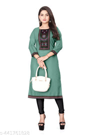 Desigener Kurti New Collection Cotton Blend Stylish New Trendy Embroidered Pattern Casual Kurta for Girls & Women