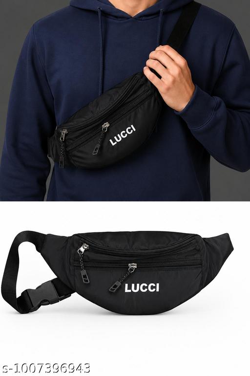 Mini Waist Bag - Water-Resistant Three Pocket Chest Pack - Lightweight Fanny Pack for Running, Travel & Everyday Workout