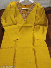 Embroidery work Daily wear kurti embroidery work on neck and allover kurti.