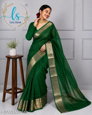 Organza Silk Saree Chitt Pallu