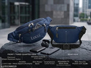 Blue Printed Bum Waist and Chest Bag For Men and Women