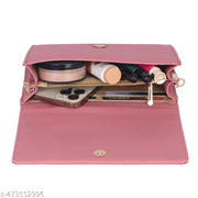 RESHU 6 card slot premium PU leather with heart batch fitting  zipper hand purse for women