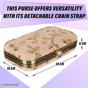 Rajasthani Party Clutch for Women Box Clutch with Golden Chain Sling Embroidery Bag
