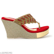 Albela Women's Trendy Partywear & Bridal Wedge Heel Sandal
