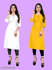 Polyster/crepe | Straight kurti For Woman Plain Crepe Kurti For Woman Stiched Crepe Kurti For Woman