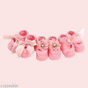 SYGA NewBorn Baby Girl's Regular Cotton Socks (Pack Of 3) for 0-12 Months