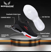Bersache Lightweight Sports Outdoor,walking, Gym, Training, Trekking and Hiking Shoes For Men (Black)