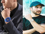 New Watch Combo Of Blue and White Square Dial with Strap Watch