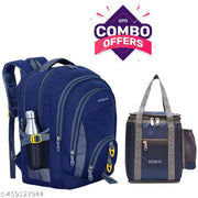 Myron Combo School bag + Lunch Bag Unisex travel Backpack durable and strong Class 5th-10th for School, college, travel and office use Waterproof School Bag  (Navyblue, 50 L)