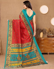 SSC Women's Printed Trendy Art Silk Saree with Blouse Material
