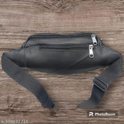 Large Men's Black Waist Bag || Men's Casual Waist Bag || Stylo Men's Waist Bags || Unisex Faux Leather Waist Bag
