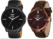 Combo of 2 |  Mesh & Leather Straps | 6 Months Warranty | Boys Series Analog Watch - For Men